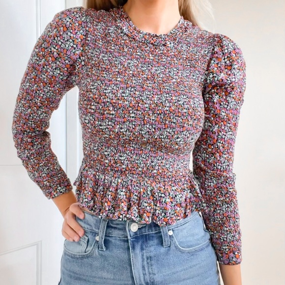 Patrons of Peace Floral Smocked Longsleeve Top - Picture 2 of 9